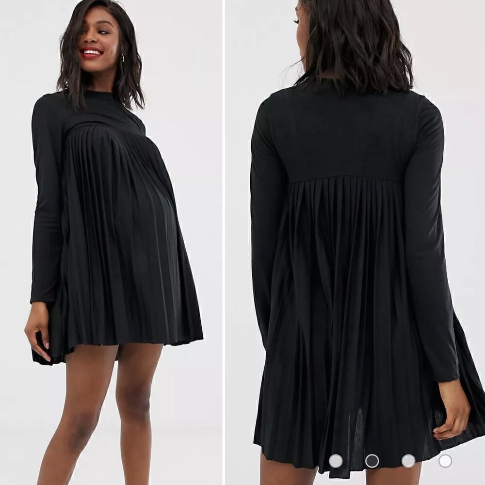 ASOS DESIGN Maternity pleated smock dress-4 NWT
